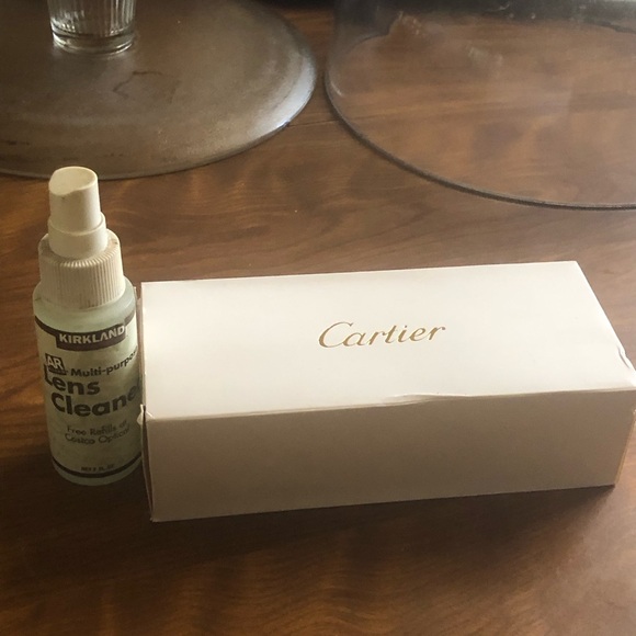BRAND NEW IN THE BOX CARTIER GLASSES DARK TINT BUFFS BLACK & GOLD - Picture 9 of 10